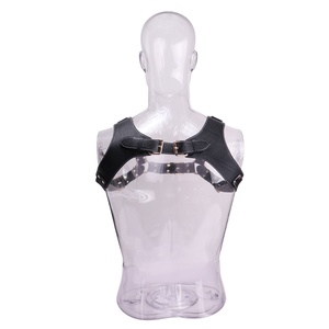 Harnais BDSM en cuir QKKQ pour hommes, pour jeux de flirt en couple, harnais réglable pour la fixation corporelle, outils sexy pour la poitrine, jouets sexuels BDSM - Product Image 5