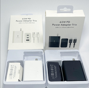 65W PD Fast Charger 3-Port <b>USB</b>-C <b>USB</b>-A EU UK US <b>Plug</b> for Samsung Charger Cable for Samsung S22 S23 S24 S25 S26 Ultra Series - Product Image 2