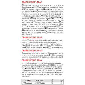 Yato <b>Tool</b> Chest 56.5x34.5x31.5cm Steel Heavy Duty Mobile <b>Drawer</b> Storage For Auto Repair - Product Image 2