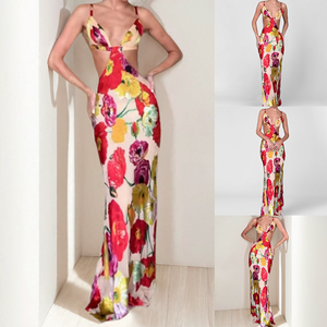 Abito Estivo da <span class=keywords><strong>Donna</strong></span> 2026 Nuovo Sexy con Scollo a V, Schiena Scoperta, Stampa Senza Maniche, Vestito Fasciante Personalizzato all'Ingrosso - Product Image 3