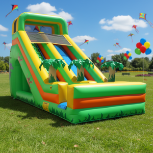 Structure gonflable commerciale avec toboggan aquatique, jeux de palmiers, château gonflable, toboggan pour enfants, utilisation extérieure, toboggan sec et aquatique - Product Image 5