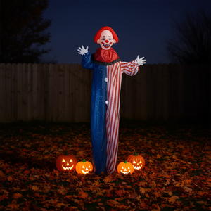 Decorazione di Halloween, clown alto 1,8 m per esterni, in plastica, stile classico, per forniture festive - Product Image 2