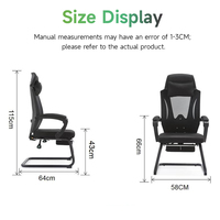 Chaise de bureau de direction ergonomique de luxe grande taille à dossier haut, pivotante, en maille, avec support lombaire et accoudoirs confortables