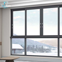 Fenêtre coulissante moderne en aluminium sur mesure avec cadre durable et verre double vitrage certifié CE pour appartements et villas