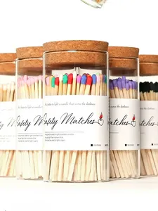 New Custom Colorful Match Sticks In Glass Jar Bottle Matches Wooden Matchsticks In Bottle Candle Aromatherapy
