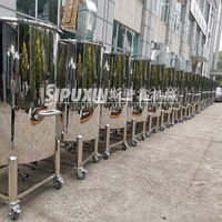 Réservoir de stockage mobile en acier inoxydable de 1000 L avec pompe et moteur pour le stockage d'eau liquide, utilisation facile