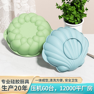 Silicone Cake Mold <b>Round</b> Flower Shape <b>Baking</b> <b>Tray</b> Easy To Demold High Temperature Resistant For Cake Tools - Product Image 5