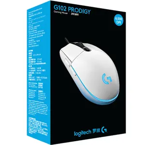 מקורי Logitech G102 LIGHTSYNC/משחקי עכבר אופטי 8000DPI 16.8M צבע התאמה אישית 6 לחצנים Wired לבן שחור