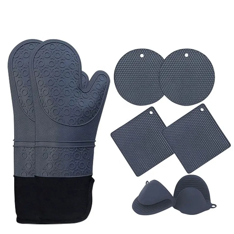 Grill hitze beständig Wasserdichte Küche Kochen Silikon Backen Grill Grill Ofen handschuh Handschuh Set