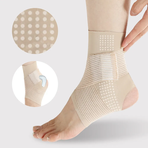 Venta caliente soporte de tobillo ajustable con almohadilla de silicona Punto de masaje deporte tobillera protección del pie - Product Image 1