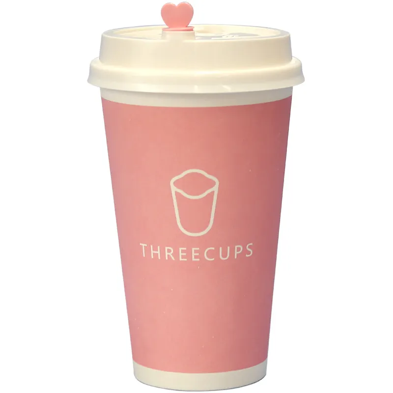 disposable paper cup coffee cover cute pink blue thick party Favor milk tea beverage package with lid raw material for machine