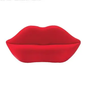 โมเดิร์นสองที่นั่งบ้านเฟอร์นิเจอร์ห้องนั่งเล่นโซฟา Loveseat ร้อนสีแดงริมฝีปากเซ็กซี่ Flaming จูบรูปโซฟา