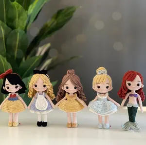 Multi Pretty Crochet Princess Dolls Mermaid Doll Handmade Kids Toys Amigurumi Princess Baby Toys Amigurumi Doll