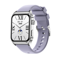 Reloj Inteligente ECG E100 Cuadrado de 1.85 Pulgadas para Android IOS, Resistente al Agua IP68, Recordatorio de Sedentarismo, Monitor de Salud SpO2, para Hombres, Mujeres y Parejas