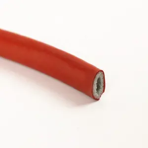 Glass Fibre Braided Hydraulic Hose Cover iron oxide red silicone rubber Fire Protection Sleeving
