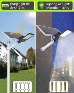All in One Solar LED Street Light with <b>PIR</b> <b>Sensor</b> 400W 500W Dusk to Dawn IP67 Waterproof Remote for <b>Outdoor</b> Area Lighting - Product Image 6