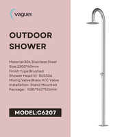 Colonne de douche extérieure en acier inoxydable 2025 avec finition brossée, matériau durable et traitement de surface facile à nettoyer, effet pluie