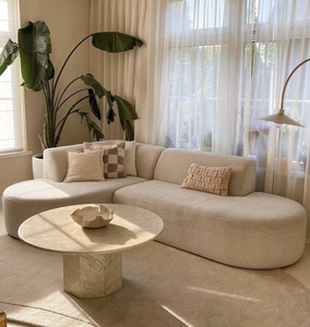 L Shape <b>Sofa</b> Minimalist Design <b>Wooden</b> <b>Frame</b> 210x150cm Vietnam Origin Warranty Wood Leg Material - Product Image 4