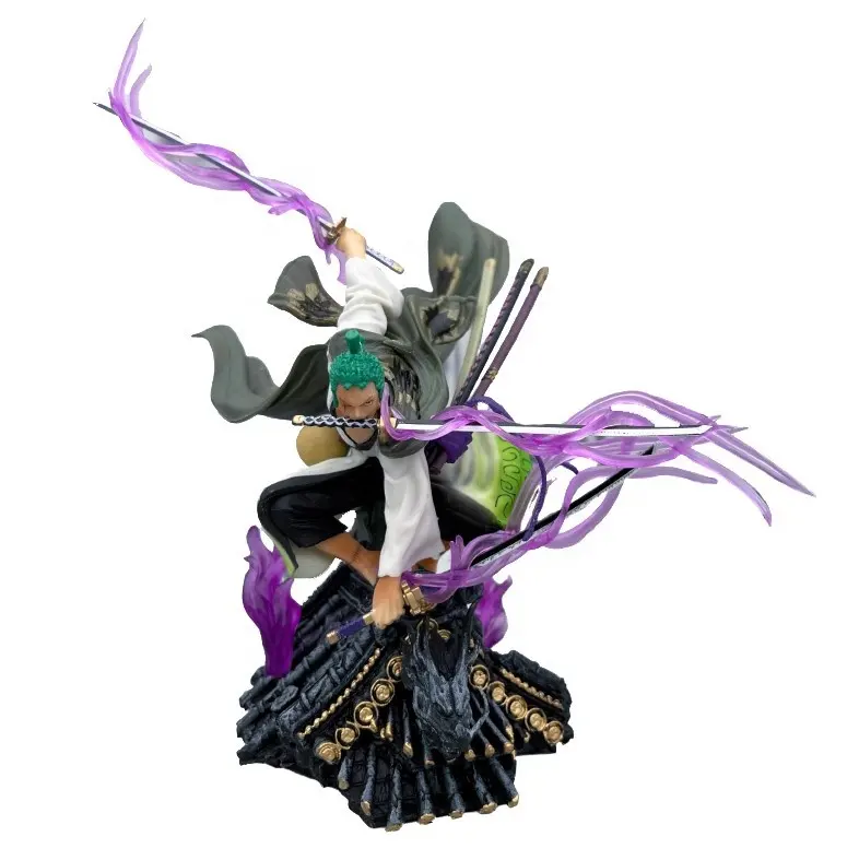 Nuovo modello di alta qualità personalizzato ornamenti uno Zoro Kimono tre spade animazione Action figure con scatolato