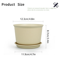 Kit Pot Bunga PP Tebal untuk Dalam/Luar Ruangan dengan Lubang Drainase Desain Minimalis Tahan Lama Kapasitas 0.68L untuk Penggunaan di Rumah dan Taman