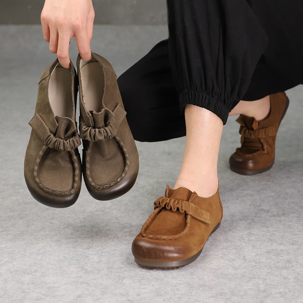 Ultimo stile all'ingrosso fabbrica personalizzata oem pelle di vacchetta per le donne signore suola morbida comode scarpe sandali tacco piatto