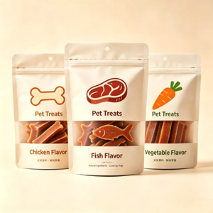 Custom Printed Design Pet Air-dried Treats Stand Up Pouch Jerky Dental Chews Ziplock <b>Sealing</b> Packaging Bags with <b>Window</b> - Product Image 1