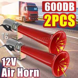 1/2 Piezas Bocina de Aire Universal para Auto de 180 dB, 12V/24V, 180 Hertzios, Bocina de Trompeta Única con Compresor para Camiones, Autos y Automóviles - Product Image 1