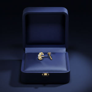 เครื่องประดับเจาะหูทองคำแท้ 14K ดีไซน์พระจันทร์ ประดับเพชรธรรมชาติ คุณภาพสูง ใหม่ เงางาม สวยงาม สำหรับผู้หญิง สวมใส่ได้ทุกวัน - Product Image 6