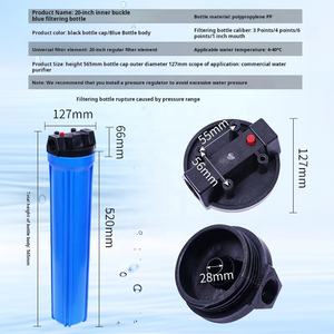 Корпус 20-дюймового фильтра, синий 1/2 "3/8", 1-Дюймовые порты, предварительный фильтр, бытовые коммерческие аксессуары для питья, взрывозащищенные - Product Image 3