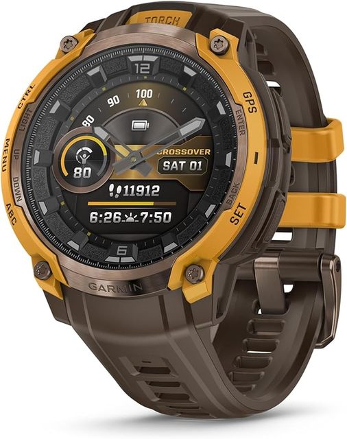 Exclusive Sales Garmins Instinct Crossover AMOLED Display Rugged Hybrid GPS Smartwatch with Analog Watch Hands Brand New