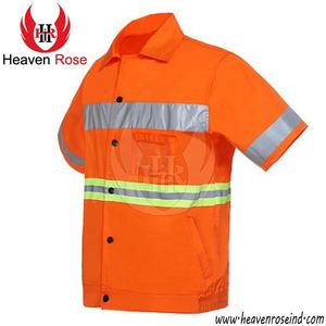 Haute Visibilité À Manches Courtes Chemise de Sécurité Bande Réfléchissante Argentée Construction Sécurité Sécurité Vêtements De Travail Chemise - Product Image 3