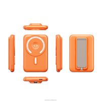 Batterie externe portable 5000 mAh avec câble intégré et support de téléphone, logo personnalisé, cadeau promotionnel