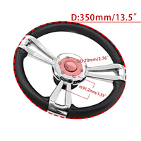 Volant de bateau en acier inoxydable neuf avec mousse PU noire, volant marin de 13,5 pouces
