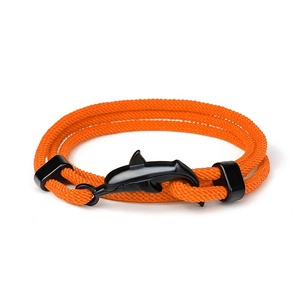 Bracelet de requin animal marin, bracelet de dauphin de mer réglable multicouche, bracelet extensible en corde de style plage fait à la main - Product Image 5
