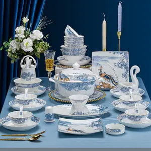 Custom Wholesale Moderne Fijne Porseleinen Keramische Kommen Borden Diner Servies Set