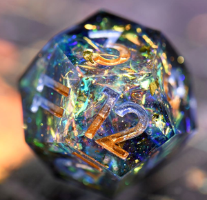 Набор многогранных кубиков Easysay Edge Luxury 2024 для Dungeons and Dragons, с жидким наполнением, прозрачный пластик, стандартный размер - Product Image 2