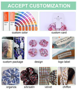 SC3040C Op maat gemaakte bedrukte logo satijnen haarbandjes, gepersonaliseerde <span class=keywords><strong>scrunchies</strong></span> met aangepast patroon, inclusief aangepaste verpakking - Product Image 5
