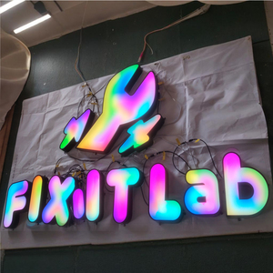 Letras 3D Personalizadas, Logotipo Metálico con LED RGB Multicolor, Letrero Comercial de Acero Inoxidable para Exteriores, Acrílico para Hogar, Tiendas y Empresas, IP65, Google - Product Image 2
