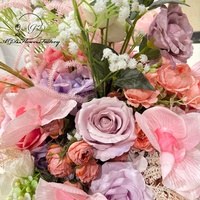 Bouquet de fleurs en soie à prix d'usine avec orchidées, roses et herbe de la pampa pour la décoration de la maison, décoration de table de salon