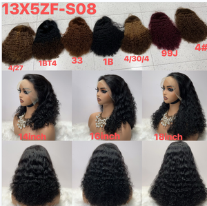 Pelucas Cortas y Rizadas de Encaje Frontal Coloridas, Cabello Humano Ombre Rubio Miel y Marrón Borgoña, Peluca Frontal de Encaje 13x4 para Mujeres Negras - Product Image 3