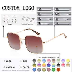 Gafas de Sol con Marco Metálico Cuadrado, Lentes Degradadas, Montura Completa, 100% Protección UV, Unisex, Moda Casual para Adultos - Product Image 2