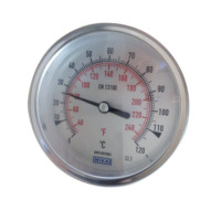 En promotion : Jauge à aiguille bimétallique Wika en acier inoxydable, modèles A52/R52, haute précision, usage industriel, prix bas