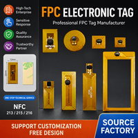 Étiquette adhésive RFID compatible avec le métal, programmable sur mesure, mini 13,56 MHz NFC FPC UHF, pour une identification intelligente