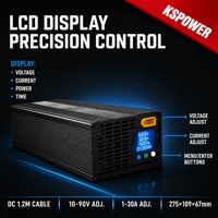 Chargeur de batterie au lithium à tension réglable KSPOWER Factory 2800W 12.6V-88V 3A-30A, intelligent, de bureau, efficacité 90%, garantie 3 ans