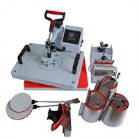 Kit combiné de presse à chaud 8-en-1 pour sublimation, idéal pour l'impression personnalisée de t-shirts, mugs, casquettes, assiettes, stylos et cadeaux