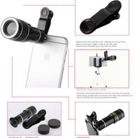 Kit Lensa Telefoto Zoom 20X untuk Ponsel, HD, Fokus Dapat Diatur, Lensa Kamera Eksternal untuk Fotografi Jarak Jauh