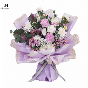 Zexwrap New <strong>Custom</strong> Golden Edge English Florist Waterproof Unique Gift Flowers Wrapping Paper - Product Image 4