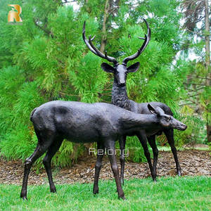 تمثال غزال من البرونز عالي الجودة للحدائق الكبيرة في الهواء الطلق بحجم طبيعي - Product Image 2