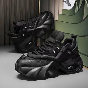 2024 <span class=keywords><strong>TikTok</strong></span> Hot New Plus Size Chaussures de papa pour hommes Hauteur augmentant les baskets de sport polyvalentes résistantes à l'usure avec doublure en maille à la mode - Product Image 2