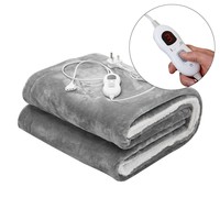 Plaid chauffant électrique double pas cher 50" x 62" avec 3 niveaux de chaleur, tricoté 100% polyester, anti-acariens, pour l'hiver et la maison